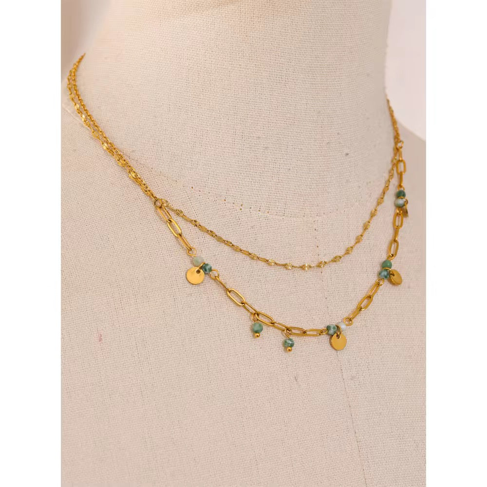 Minty Double Layer Necklace