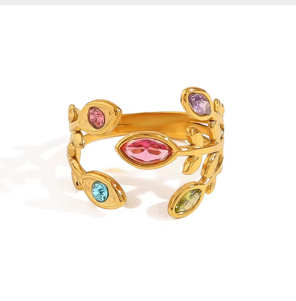 Multicolor Dainty Ring