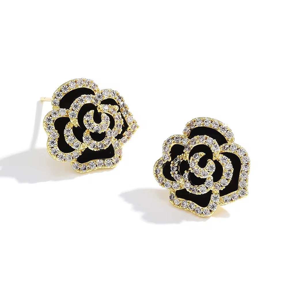 Black Rose Studs