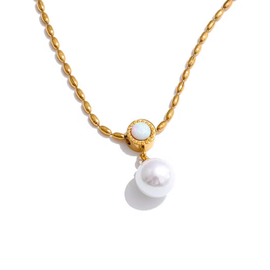 Opal With Pearl Necklace
