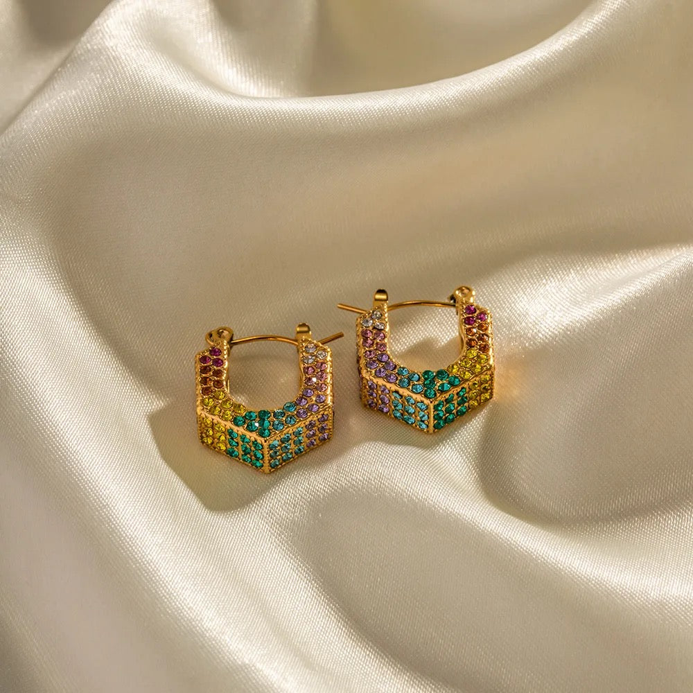 CZ U Shaped Hoops