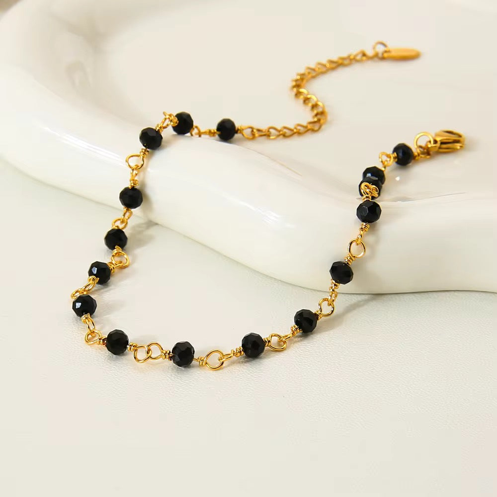 Black Gold Beaded Bracelet