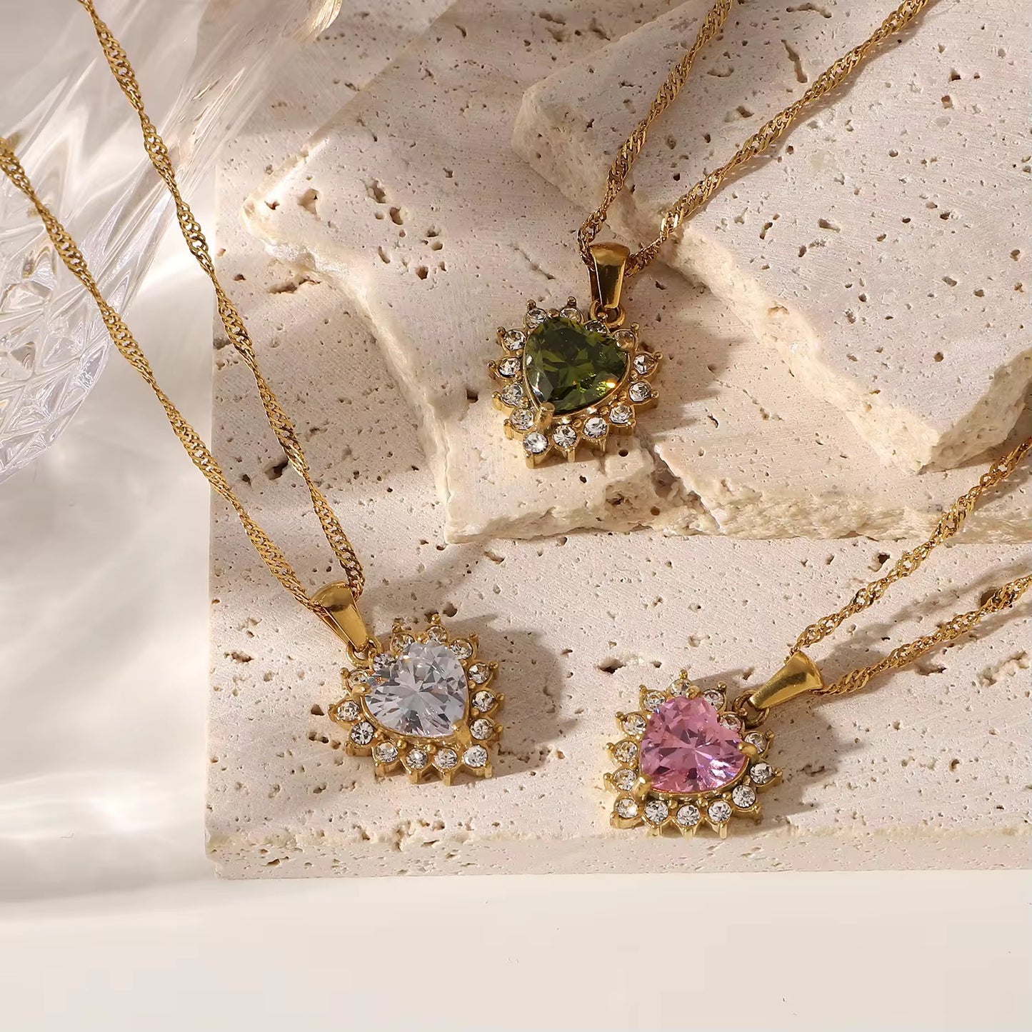 Sparkly Pink Heart Necklace