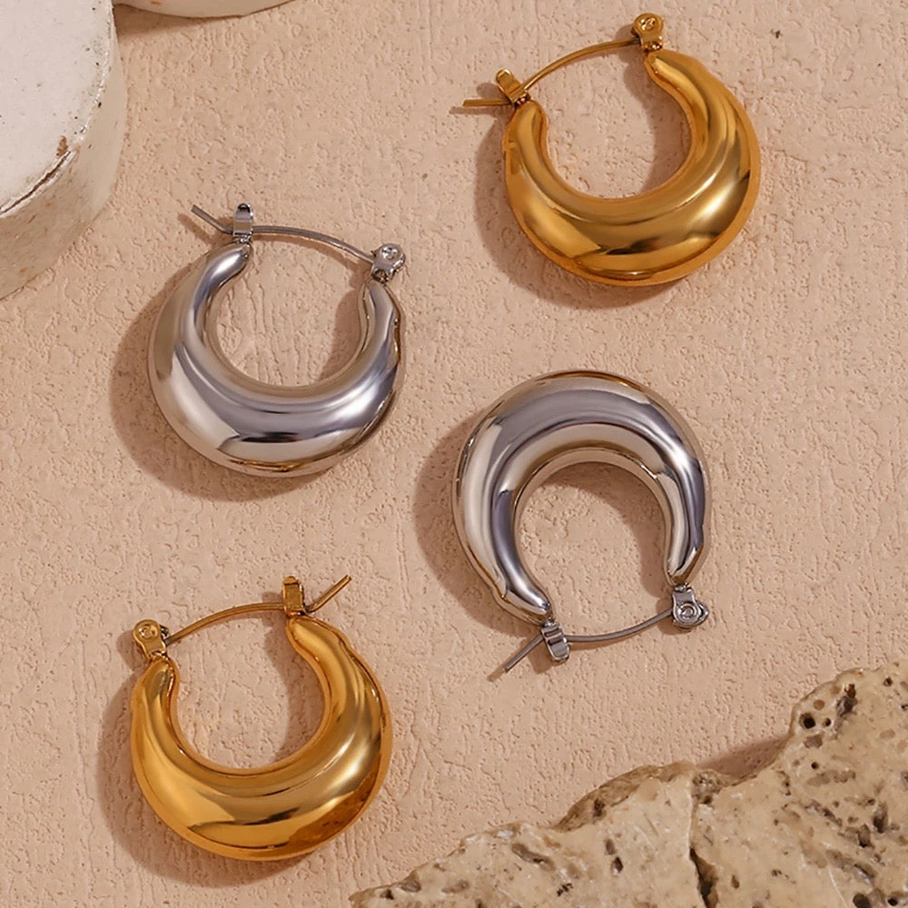 Silver Luster Hoops