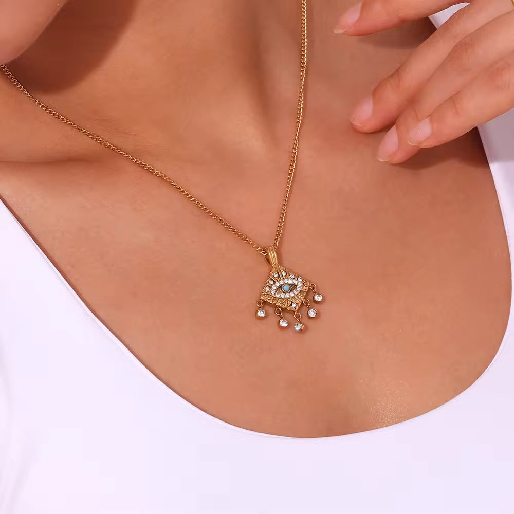 Evil eye Tassel Necklace