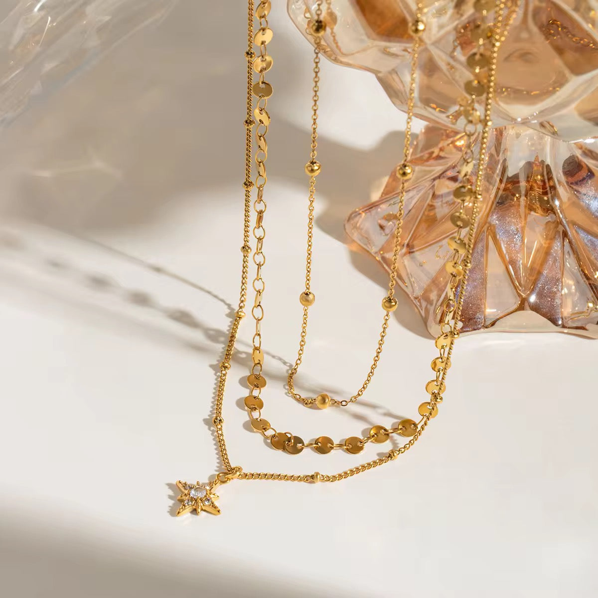 Starry Tri Layer Necklace
