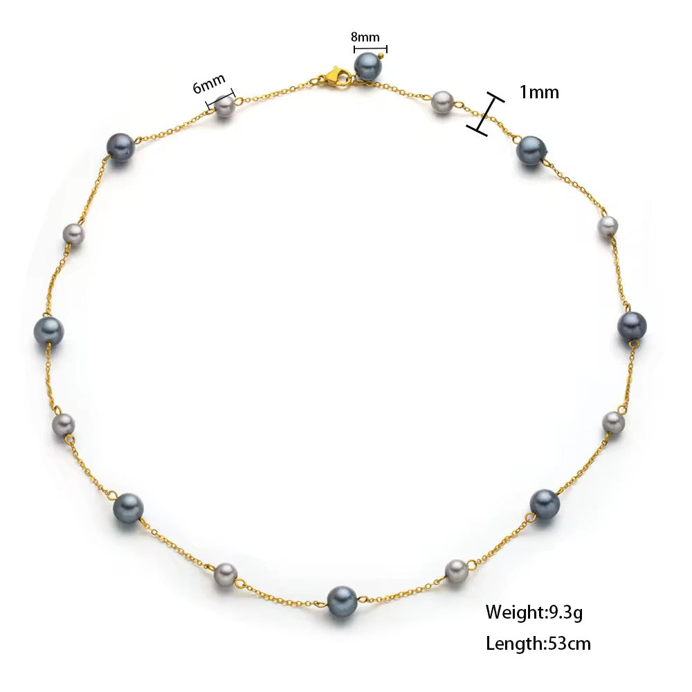 Long Grey Pearl Necklace