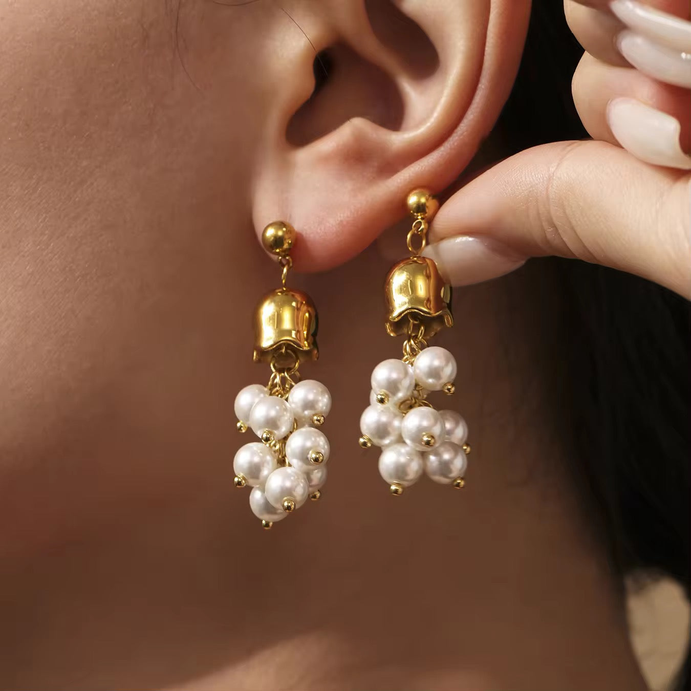 Pearl Bell Earrings