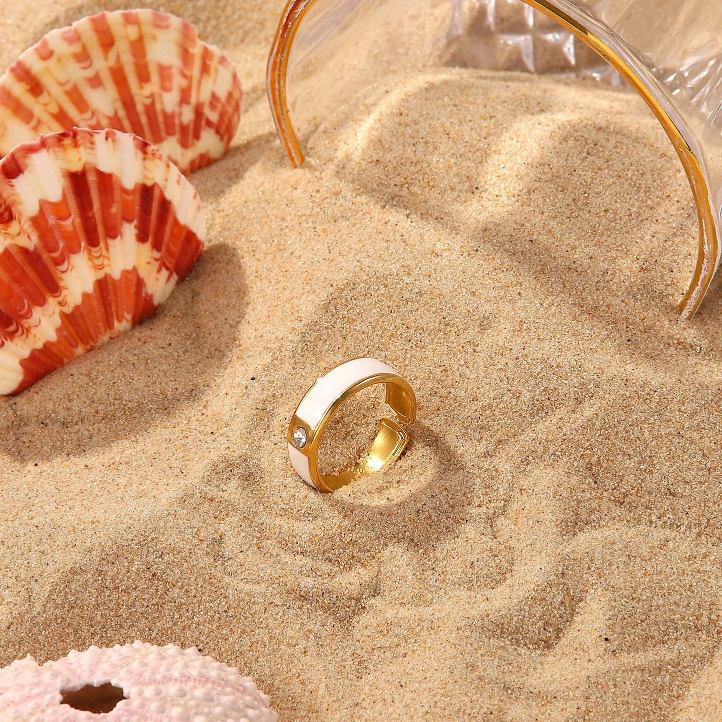 Enamel Zircon Band (Ring)