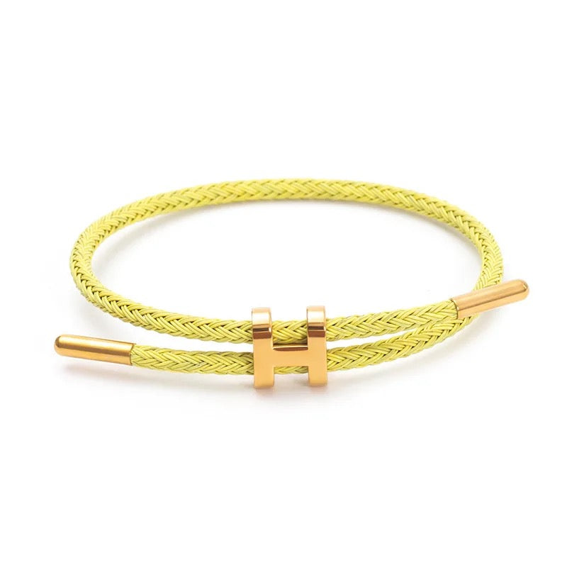 Lime H Braid Bracelet