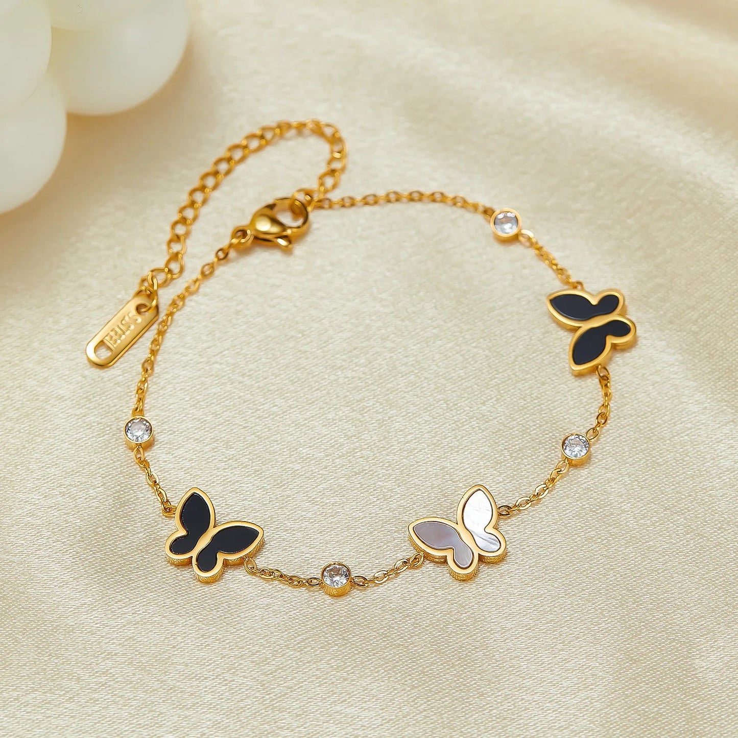 BlackWhite Butterfly Bracelet