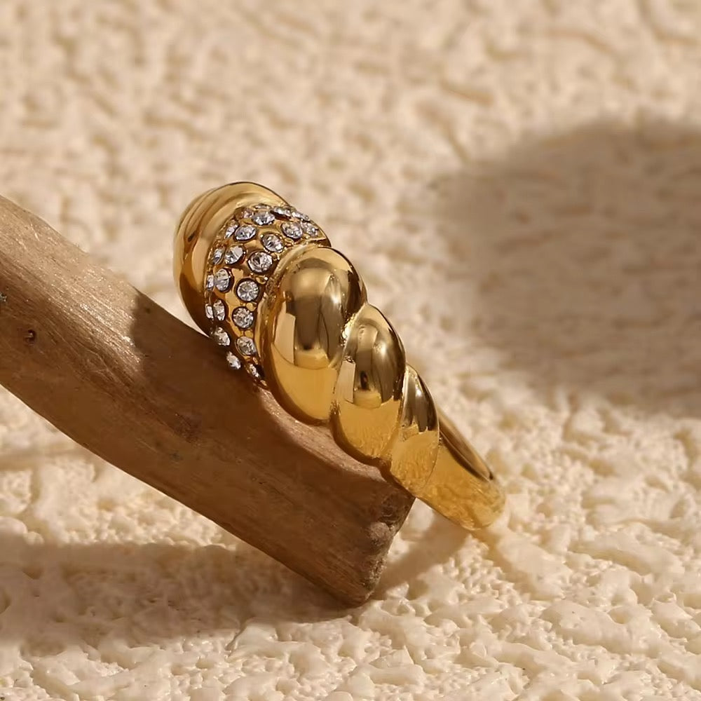 Zirconia Croissant Ring