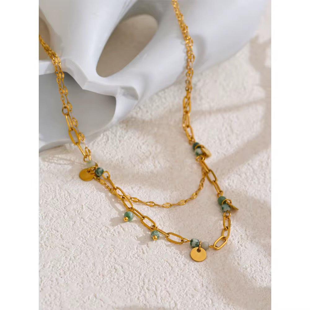 Minty Double Layer Necklace