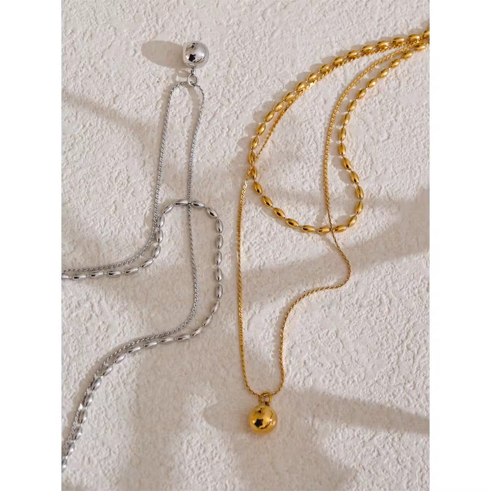Muffin Ball Double Layer Necklace