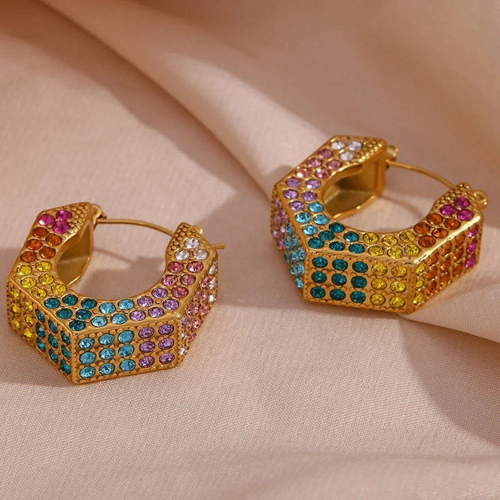 CZ U Shaped Hoops