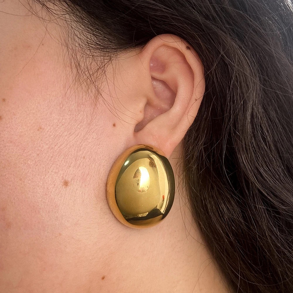 Large Smooth Oval Studs