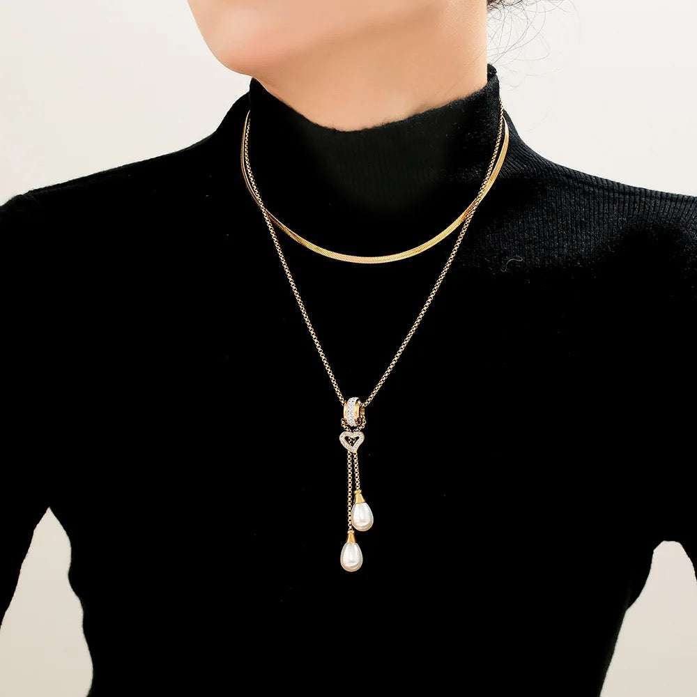 Long Pearl Tassel Necklace