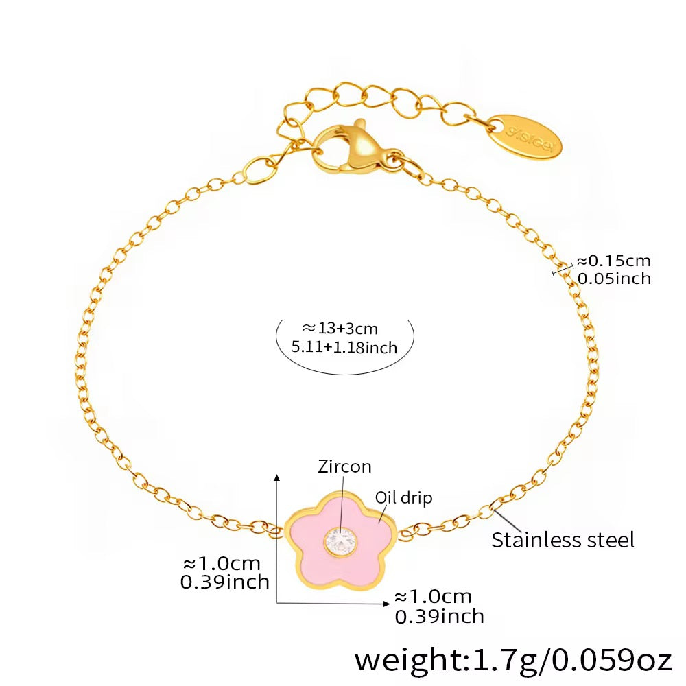 Kids Pink Flower Bracelet