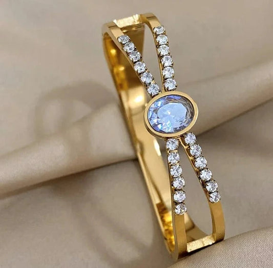 Oval Zirconia Bangle