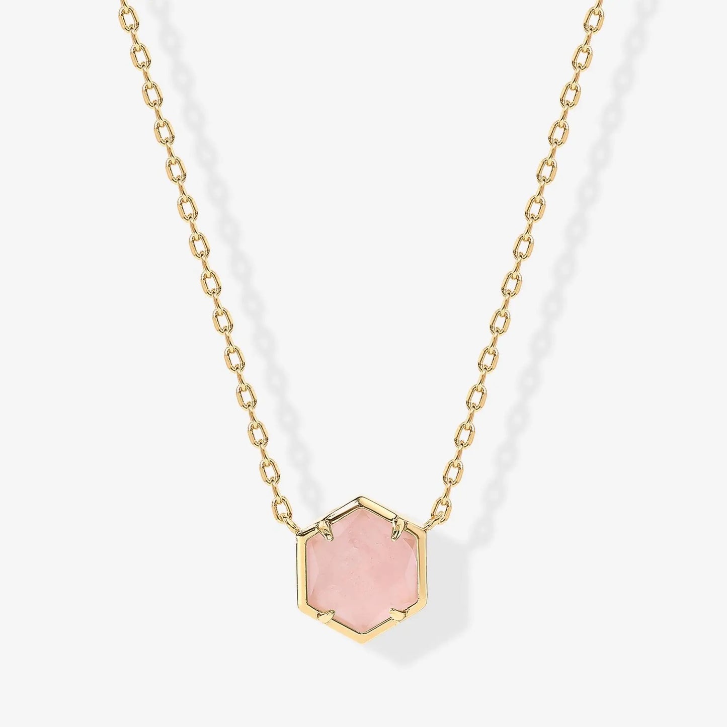 Pink Hexagon Necklace