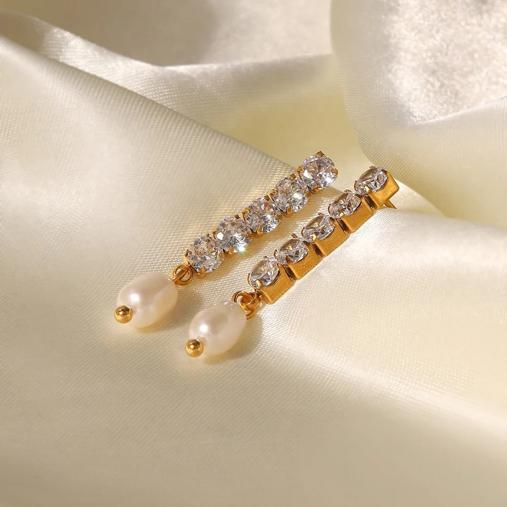 Persian Pearl Zircon Earrings