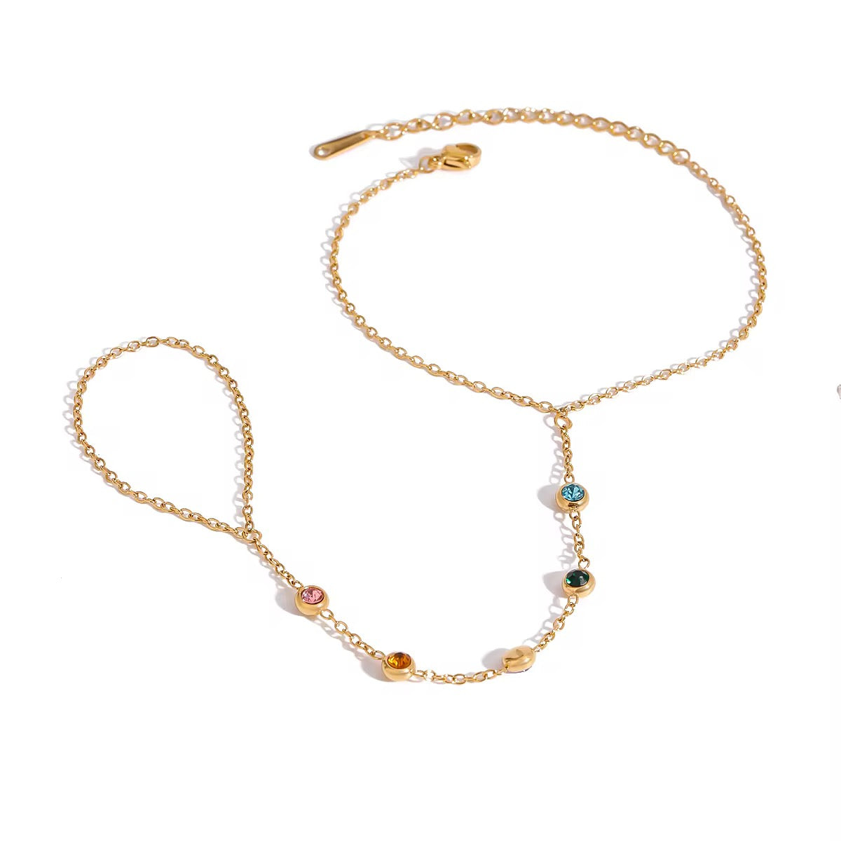 Multicolor Hand Chain Bracelet