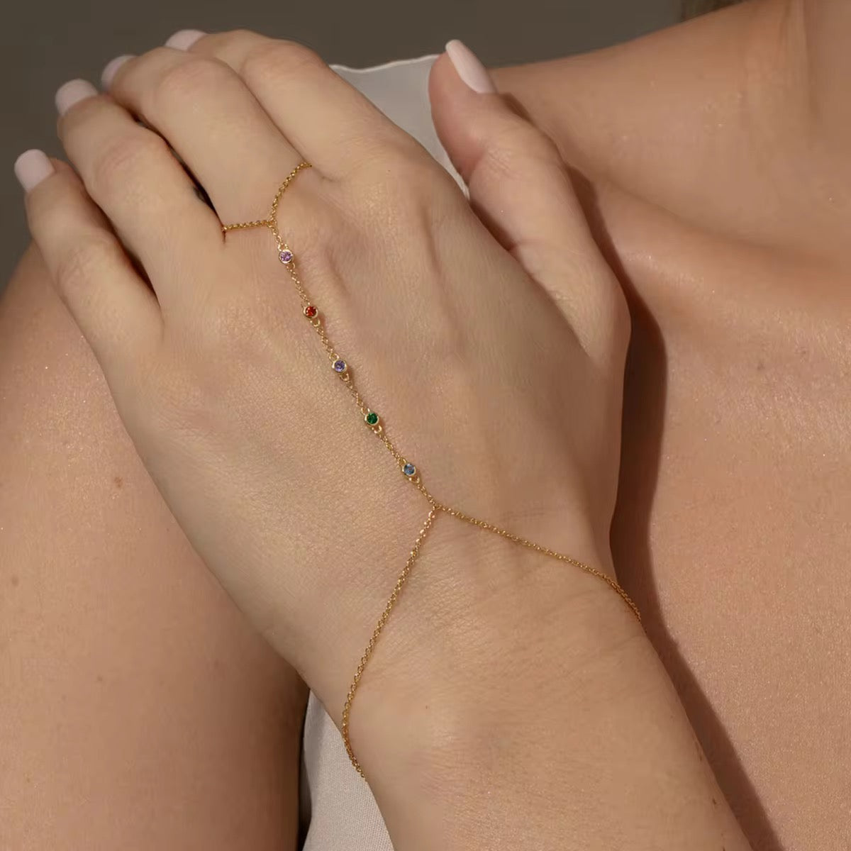Multicolor Hand Chain Bracelet
