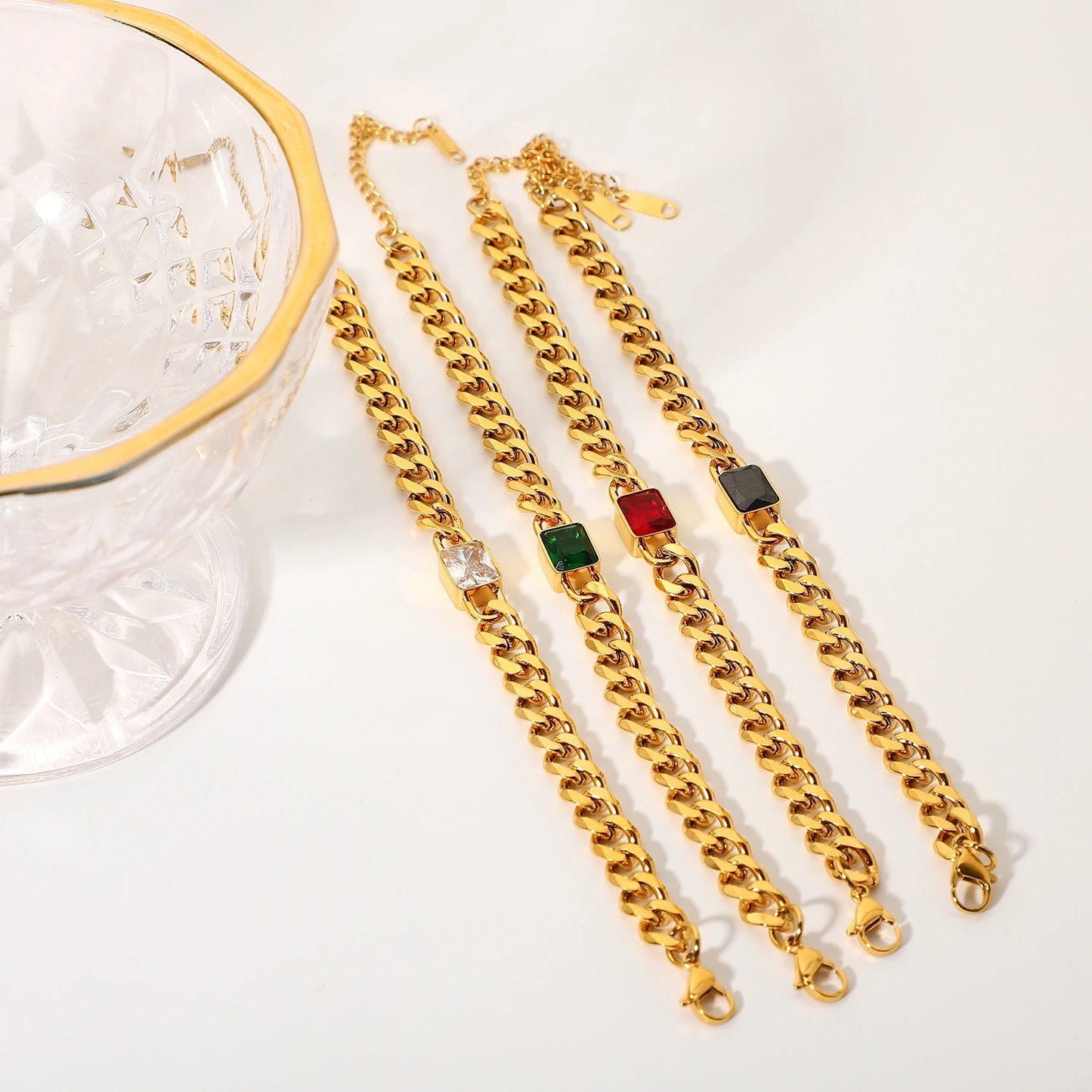 Cuban square Zircon Bracelet