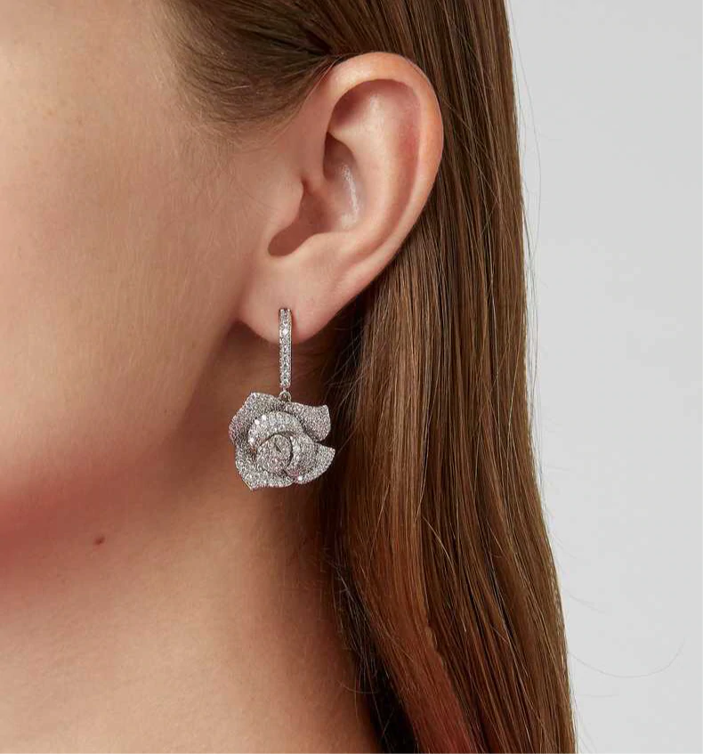 Rosette Bloom hanging Earrings
