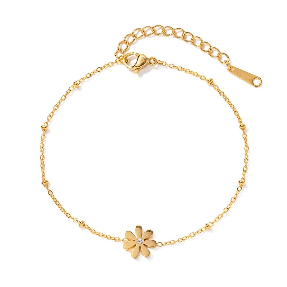 Gold Daisy Anklet