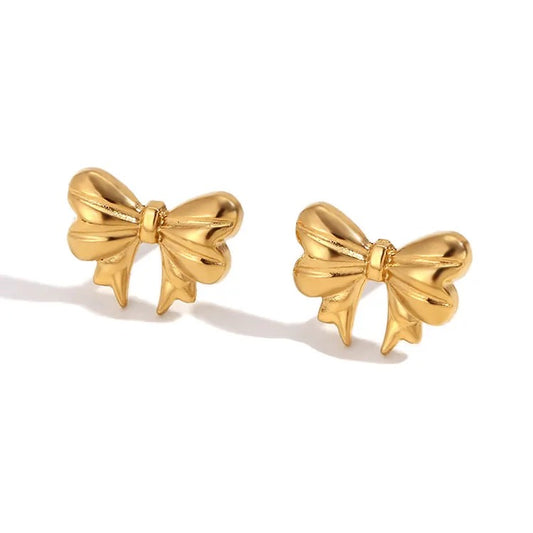 Gold Minies Bow Studs