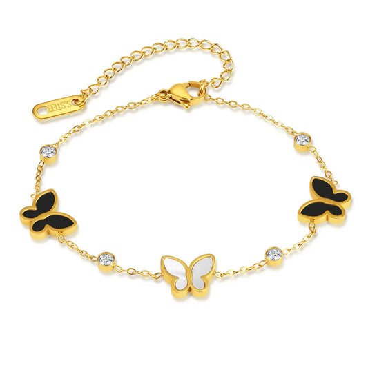 BlackWhite Butterfly Bracelet