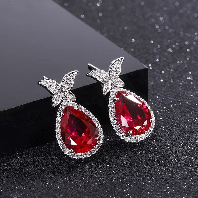 Red Butterfly Earrings