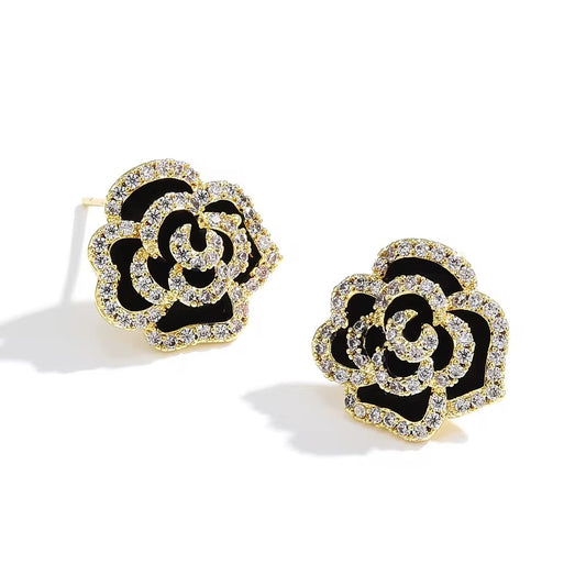 Black Rose Studs