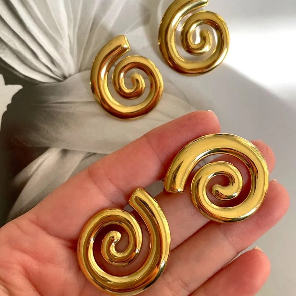 Spiral Conch Gold Studs