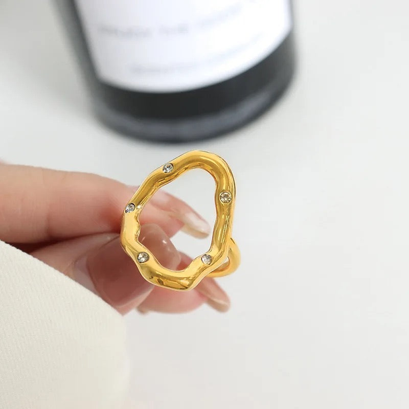 Fifi Irregular Gold Ring (Adjustable Size)