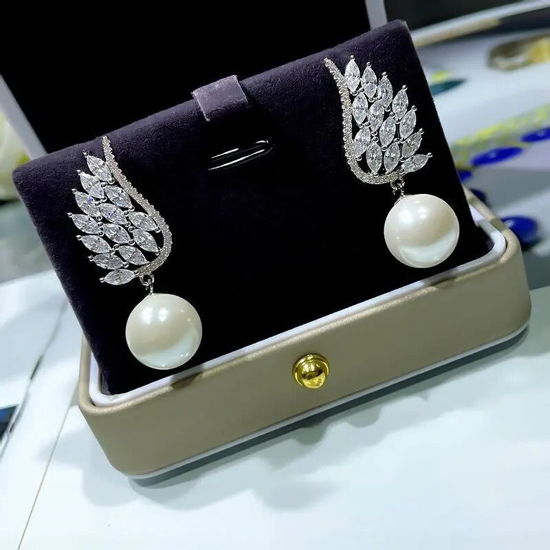 Silver Wing Pearl Studs