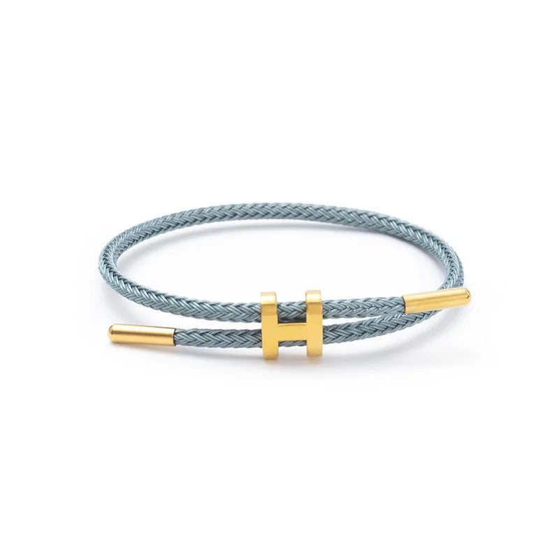 Blue H Braid Bracelet