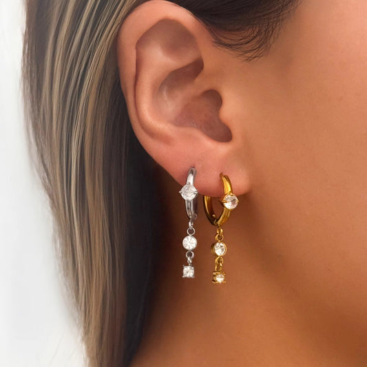 Mini Double Zircon Hoops