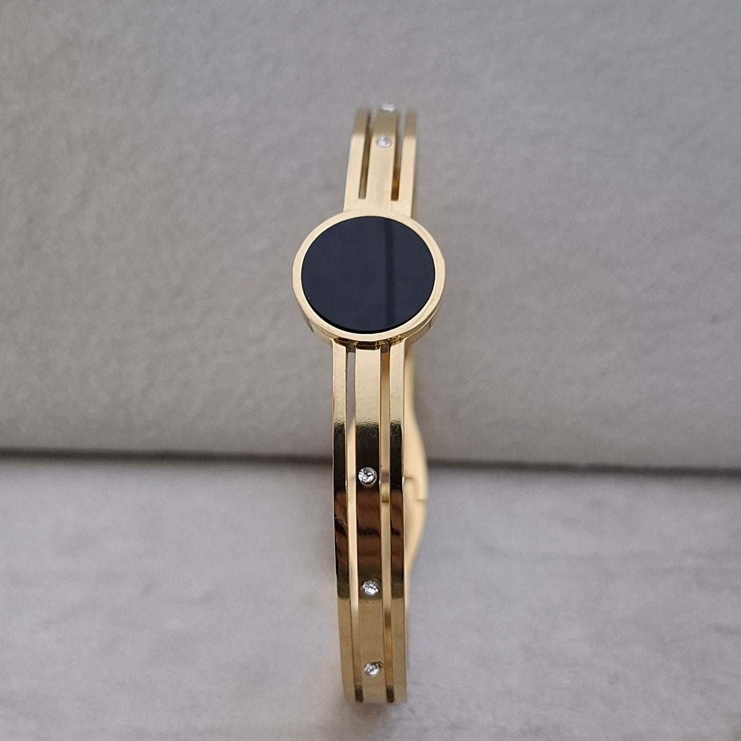 Gold-Black Circular Bangle