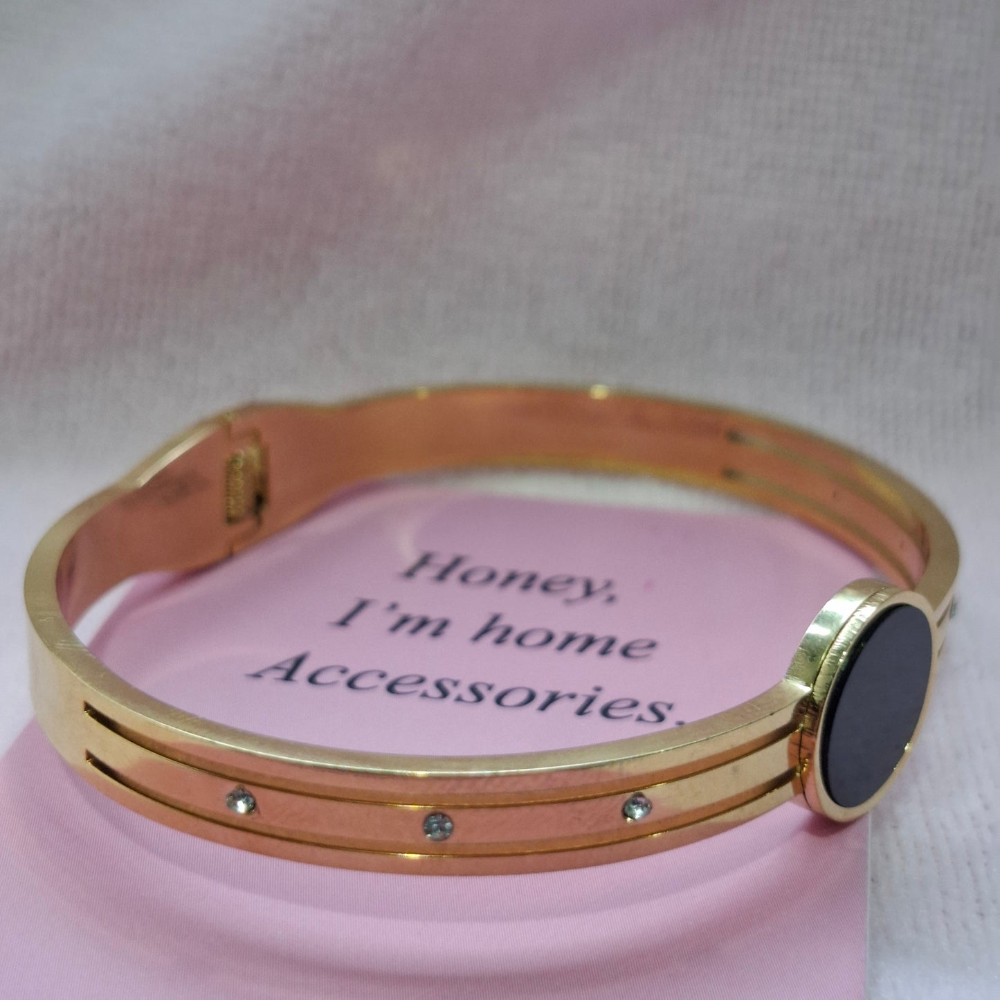 Gold-Black Circular Bangle