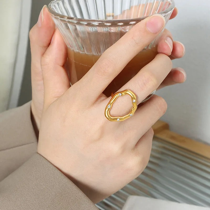 Fifi Irregular Gold Ring (Adjustable Size)