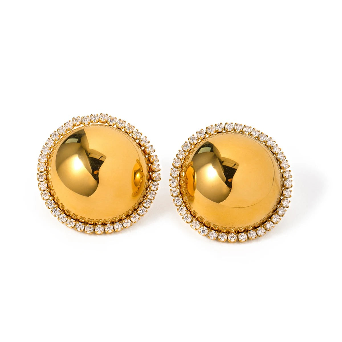 Reema Round Zircon Studs