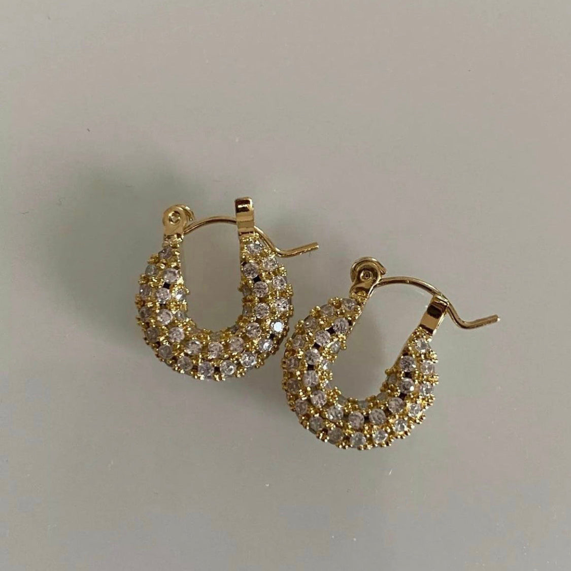 18K Cubic Zirconia Hoops (Gold) – Honey, I’m home Accessories.