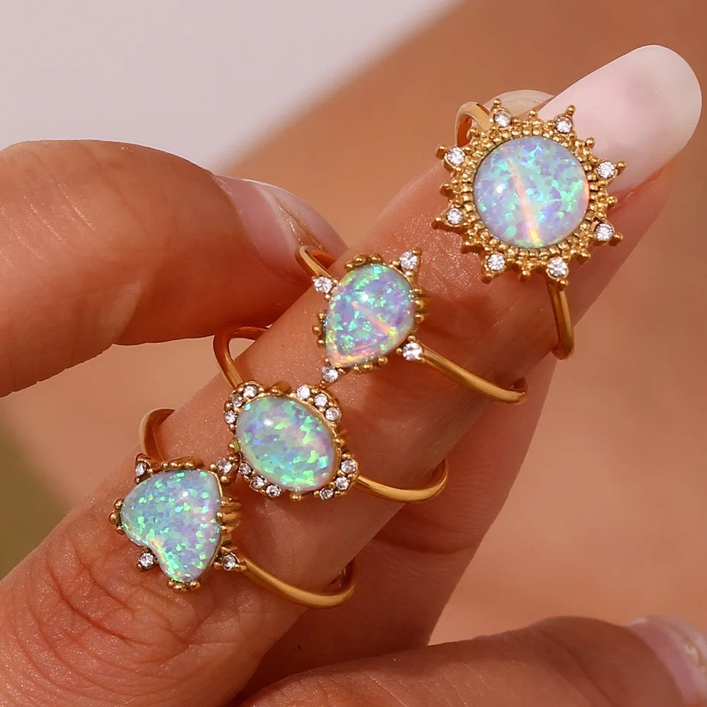 Sun Opal Ring