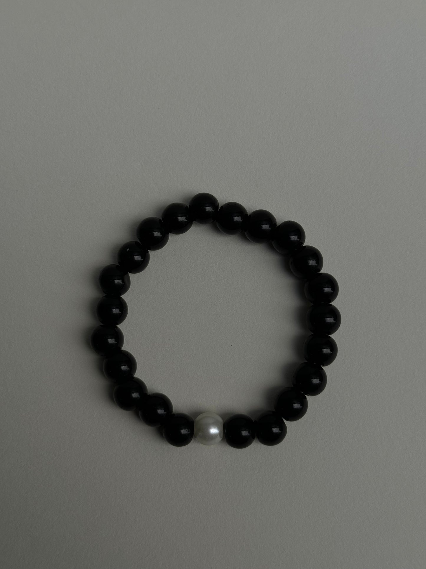 Black Beads with Pearl Handmade Bracelet