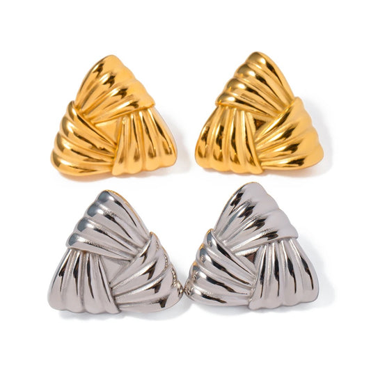 Ribbed Triangle Studs