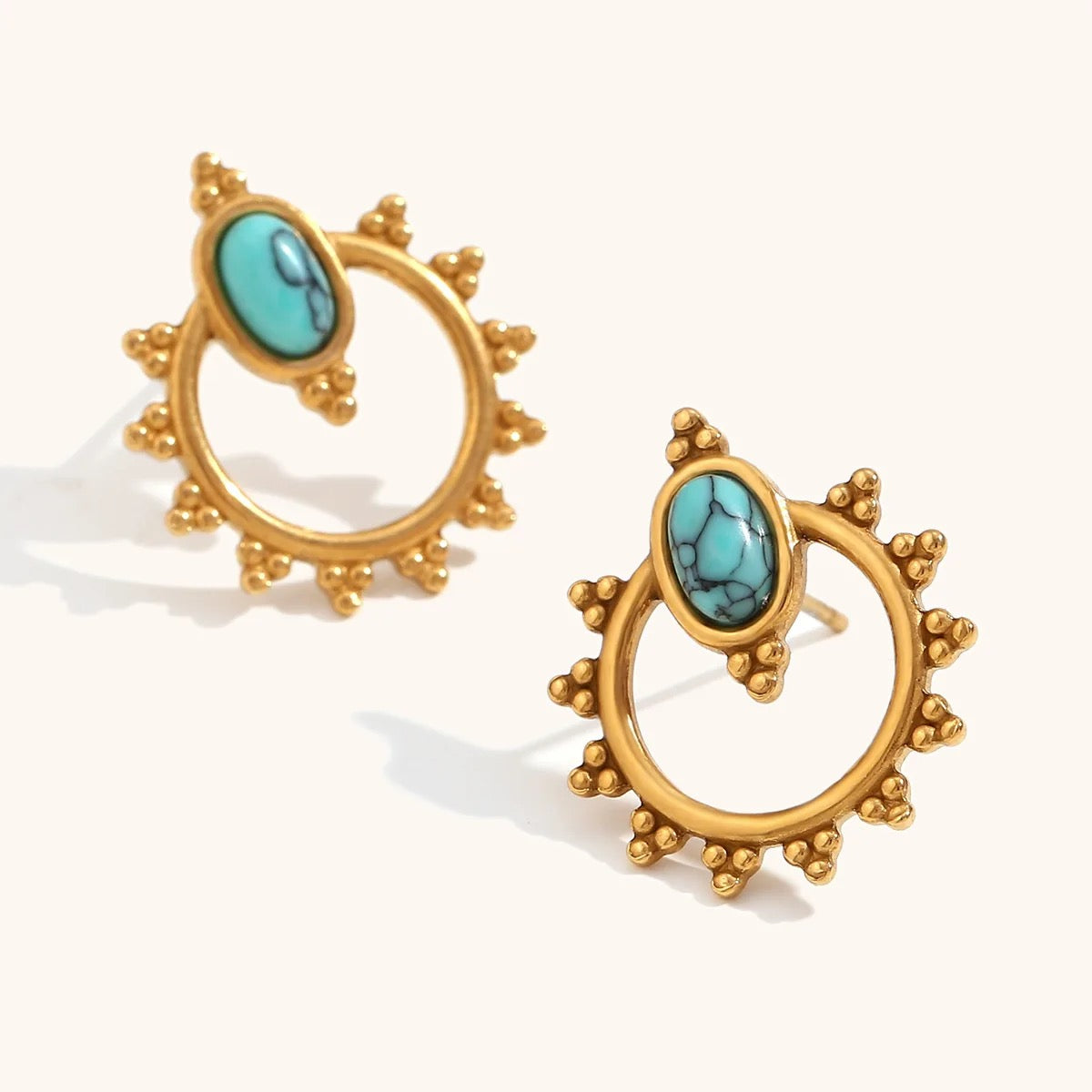 Vintage Turquoise Round Studs