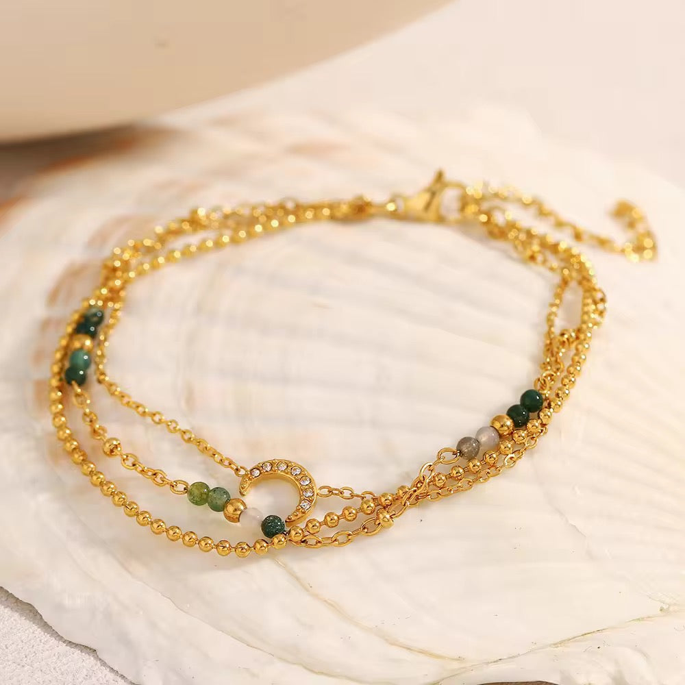 Moon Trilayer Bracelet