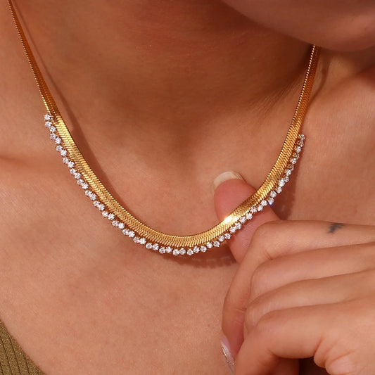 Pave Zirconia Snake Chain